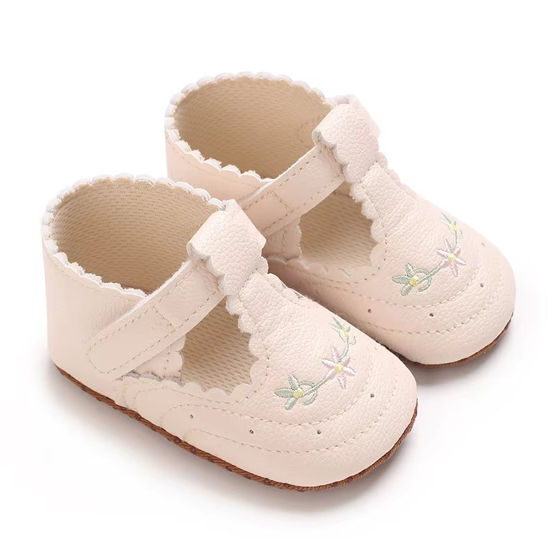 0-18M Baby Girl Princess Shoes Cute Printed Soft Cloth Bottom anti Slip Spring and Autumn Princess Shoes First Step Shoes